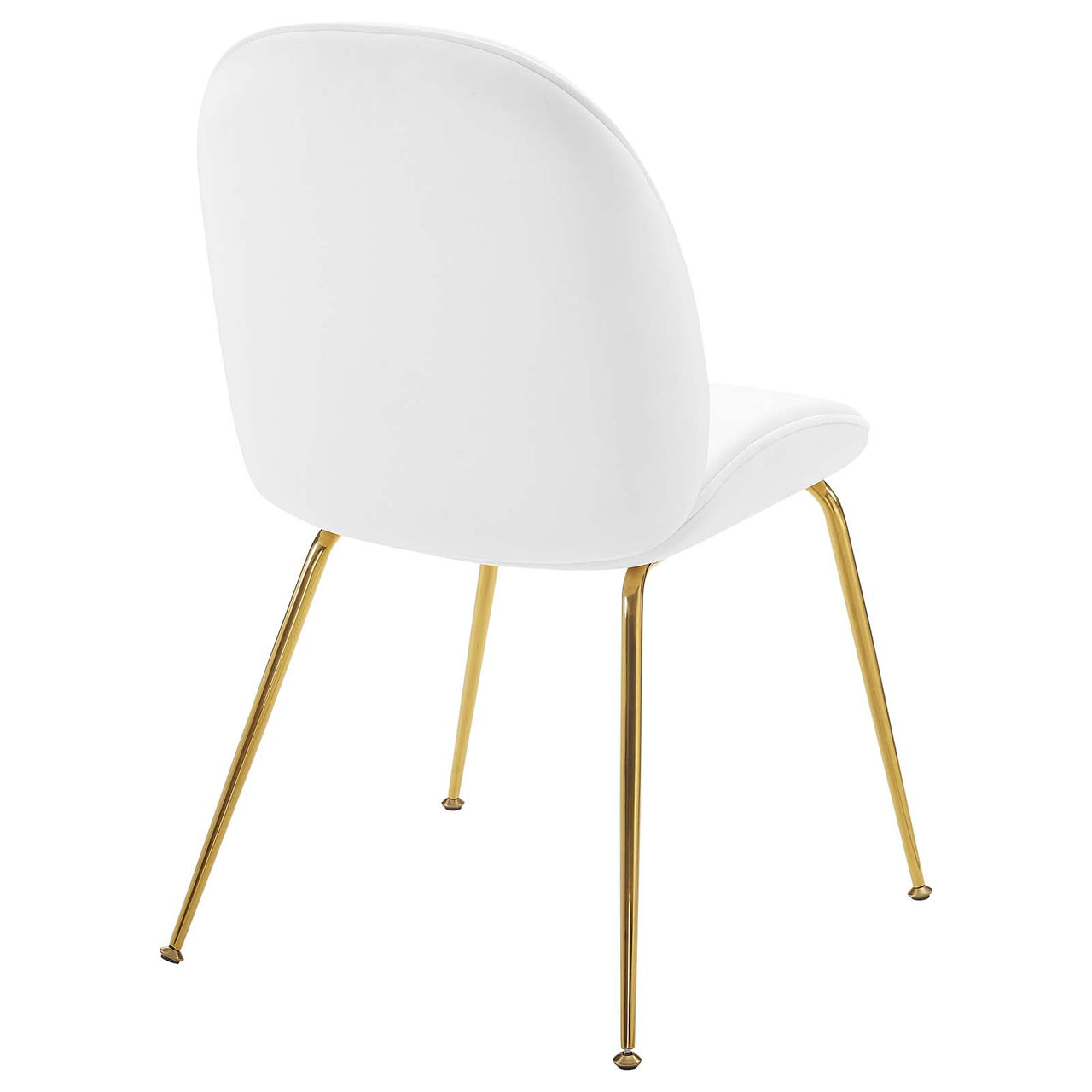 Gossip Upholstered Velvet Dining Chair, White