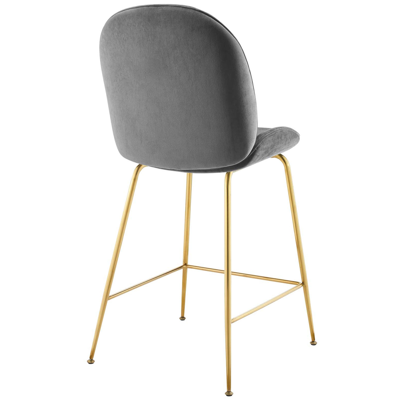 Gossip Upholstered Velvet Counter Stool, Gray