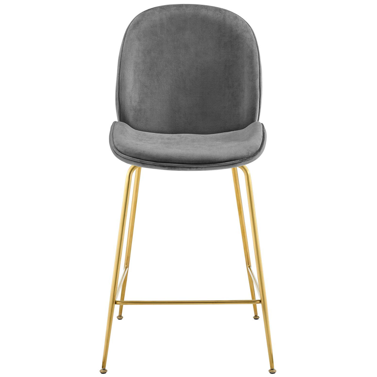 Gossip Upholstered Velvet Counter Stool, Gray
