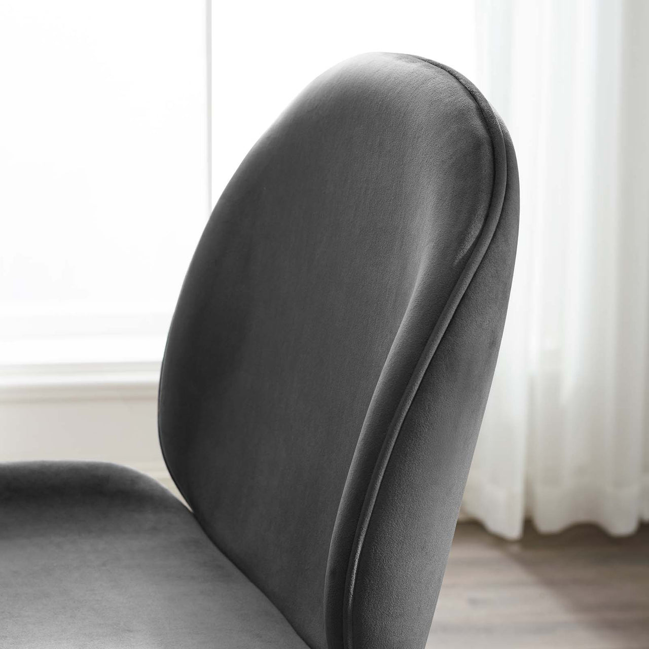 Gossip Upholstered Velvet Counter Stool, Gray