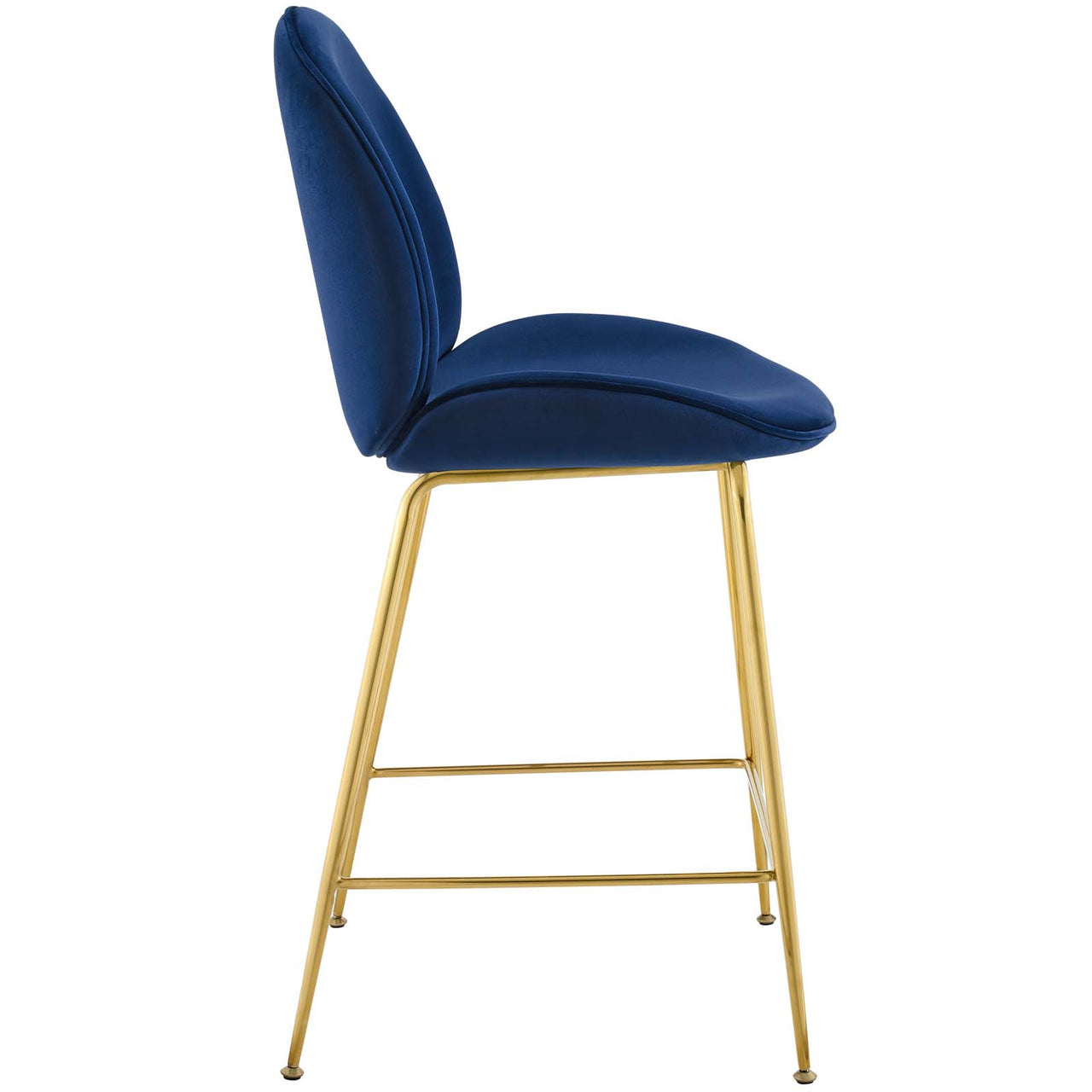 Gossip Upholstered Velvet Counter Stool, Navy