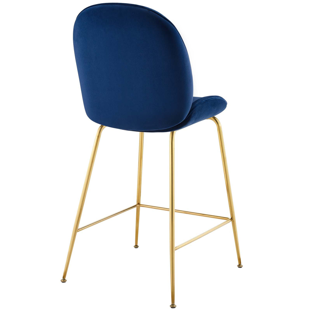 Gossip Upholstered Velvet Counter Stool, Navy