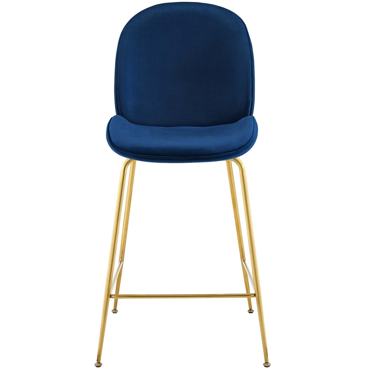 Gossip Upholstered Velvet Counter Stool, Navy