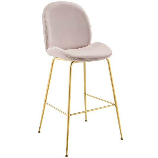 Gossip Upholstered Velvet Bar Stool, Pink