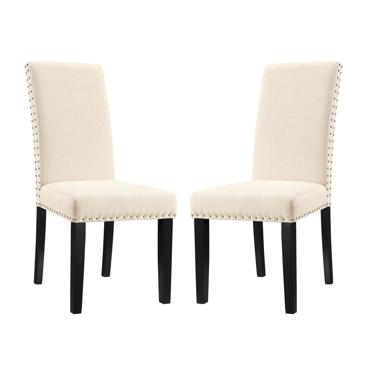 Minimalista Fabric Dining Chair Set of 2, Beige