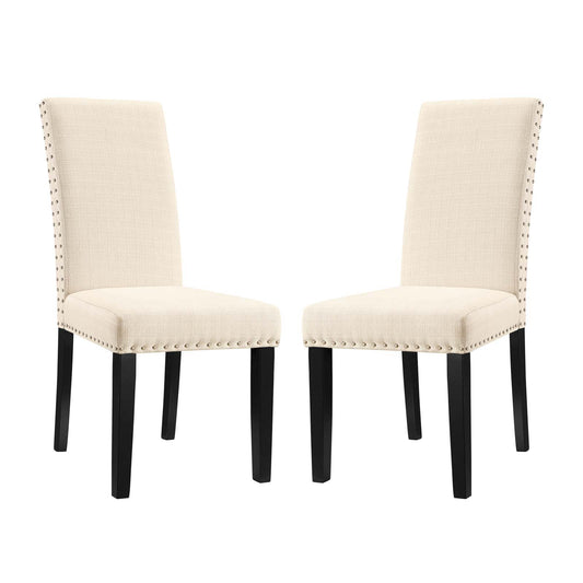 Minimalista Fabric Dining Chair Set of 2, Beige