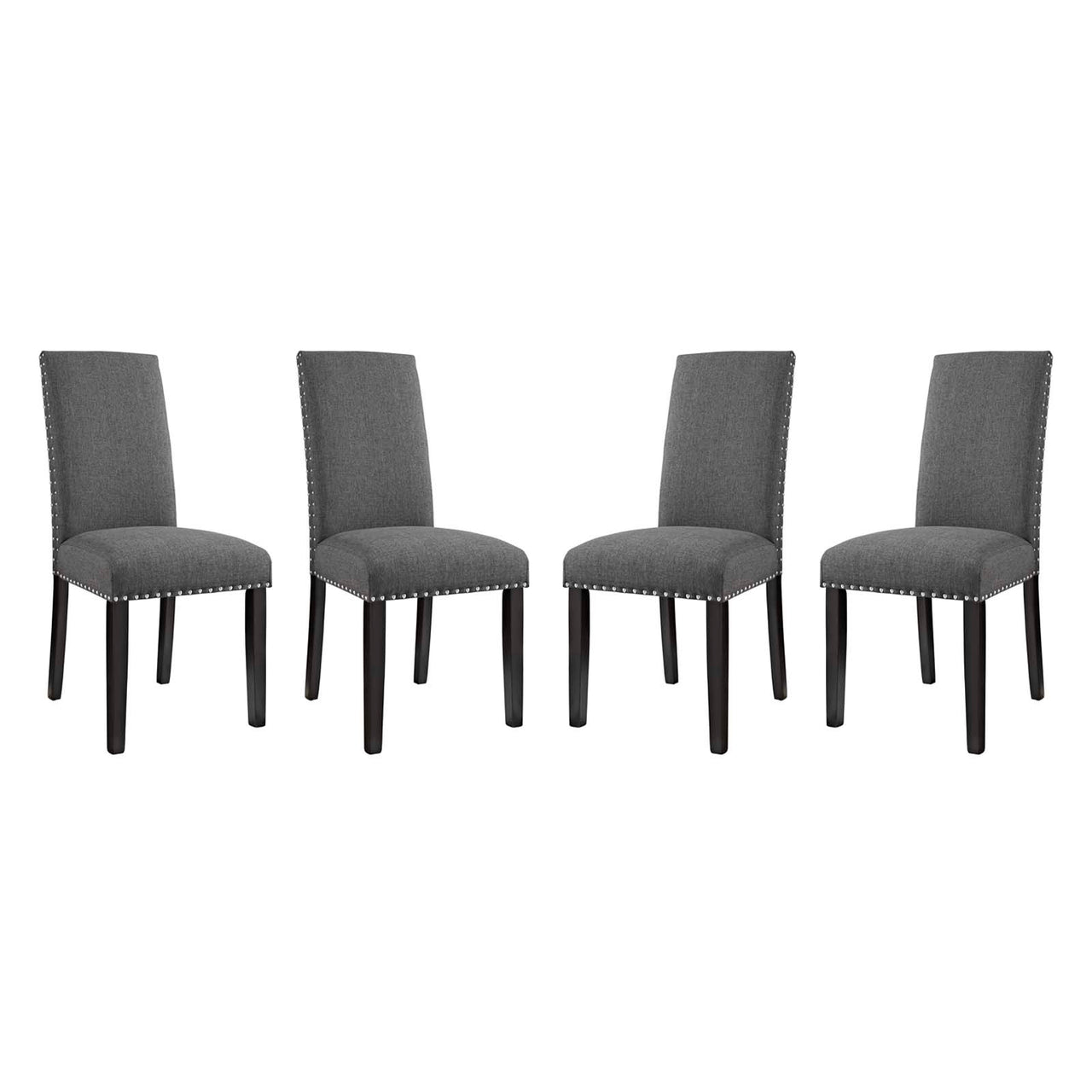 Minimalista Fabric Dining Chair Set of 4, Gray
