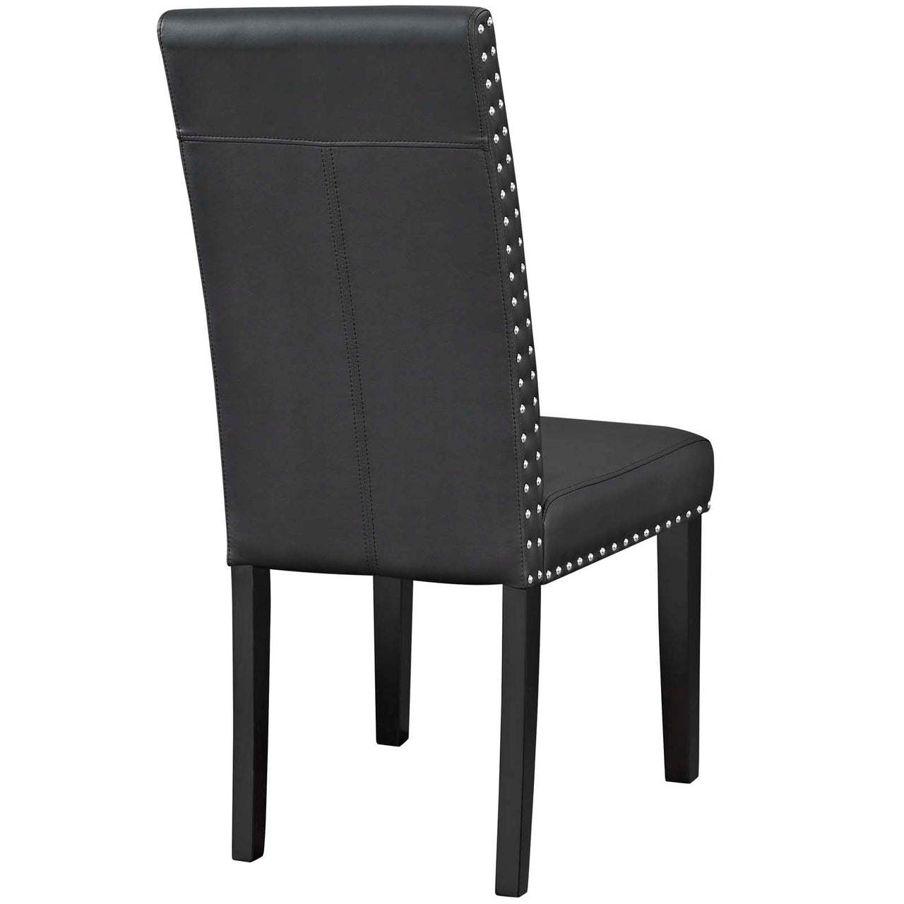 Minimalista Eco-Leather Dining Chair Set of 2, Black