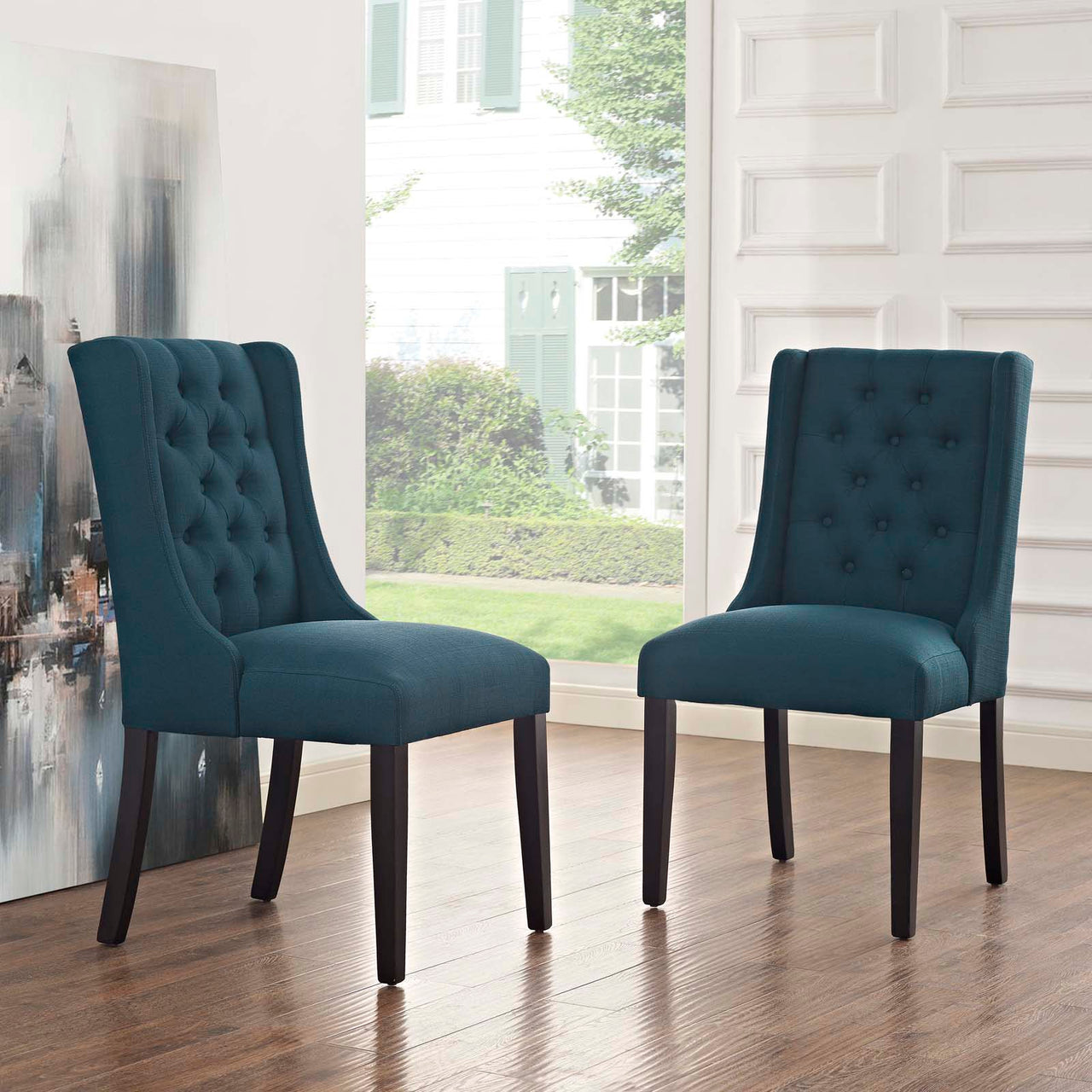 Bellarett Fabric Dining Chair Set of 2, Azure