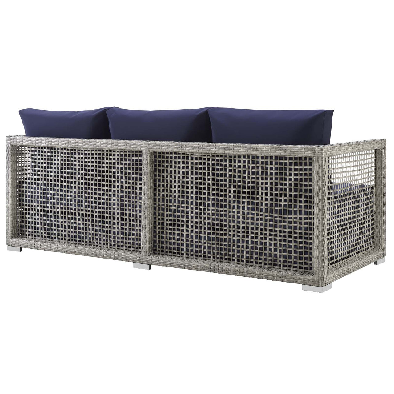 Alma 6-Piece Alfresco Woven Lounging Set, Gray & Navy