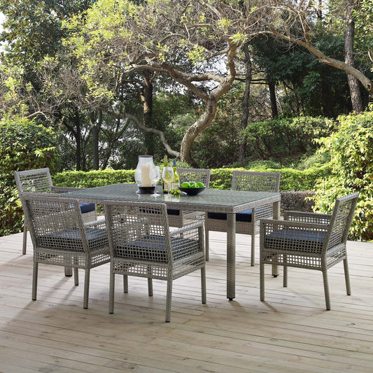 Alma 68" Alfresco Woven Dining Table, Gray