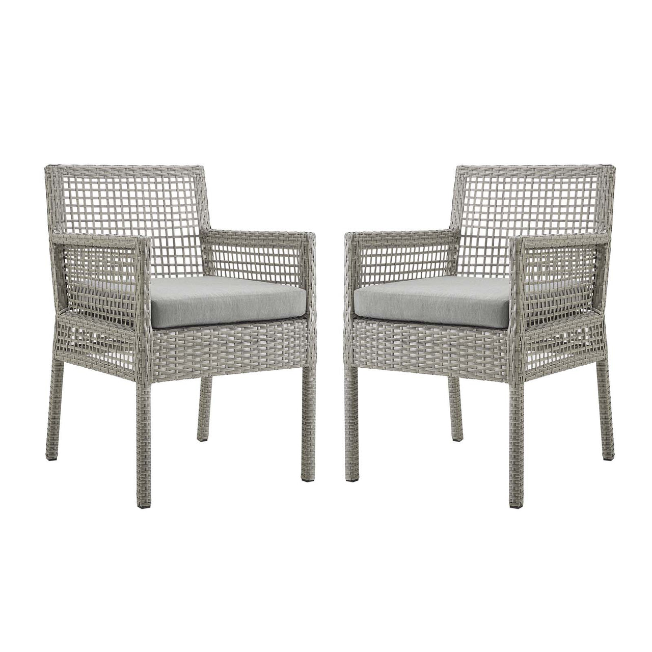 Alma Alfresco Woven Dining Armchair Set of 2, Gray