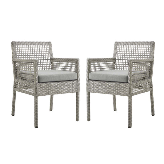 Alma Alfresco Woven Dining Armchair Set of 2, Gray
