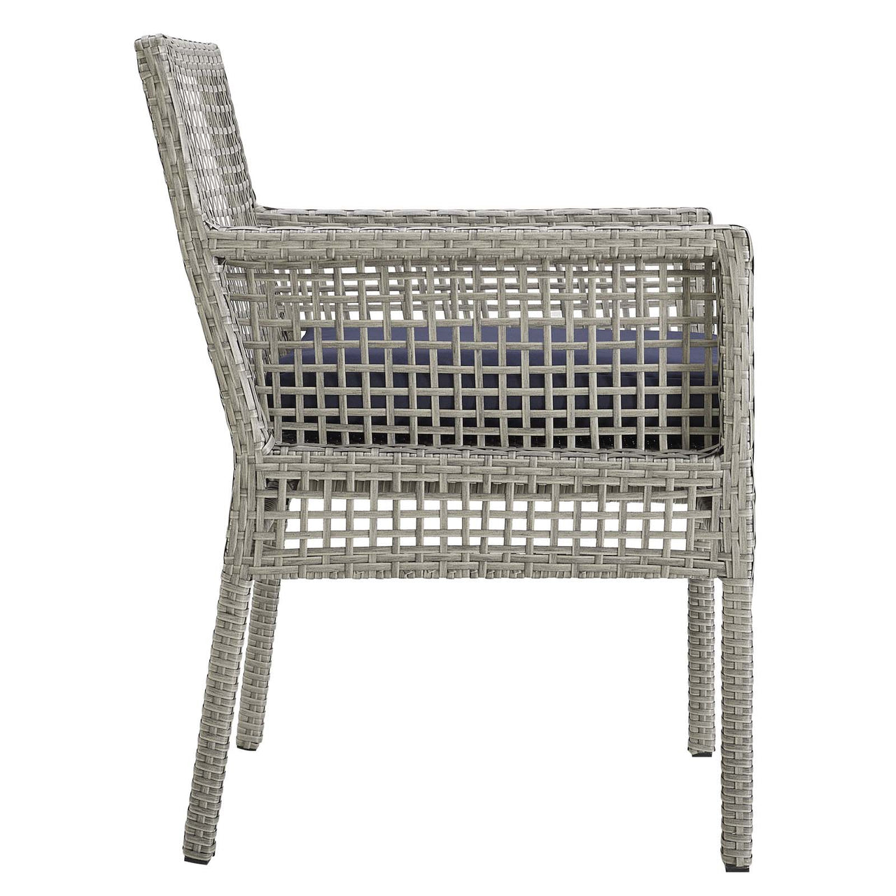 Alma Alfresco Woven Dining Armchair Set of 2, Gray & Navy
