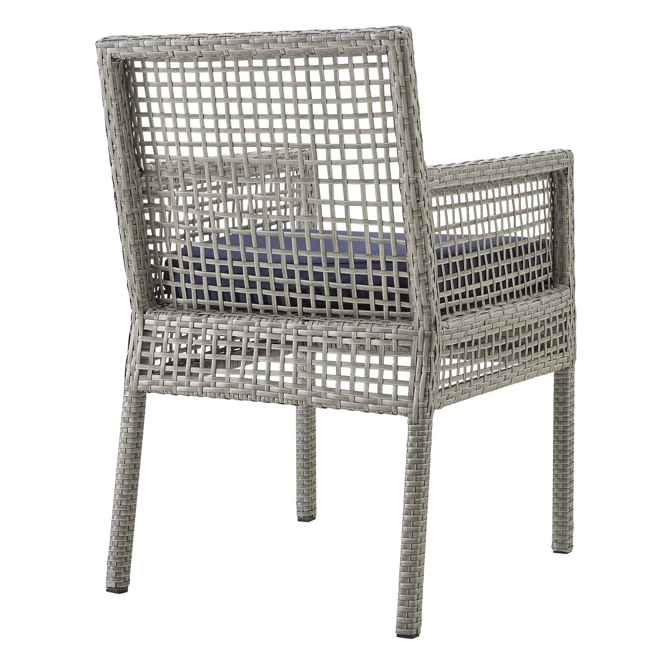 Alma Alfresco Woven Dining Armchair Set of 2, Gray & Navy