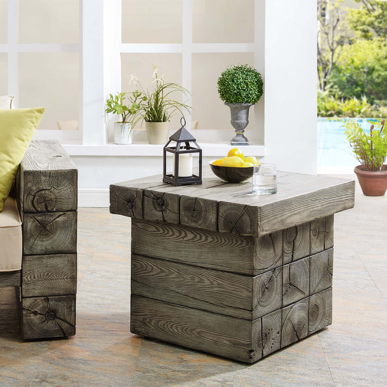 Stormwood Alfresco Side Table, Light Gray