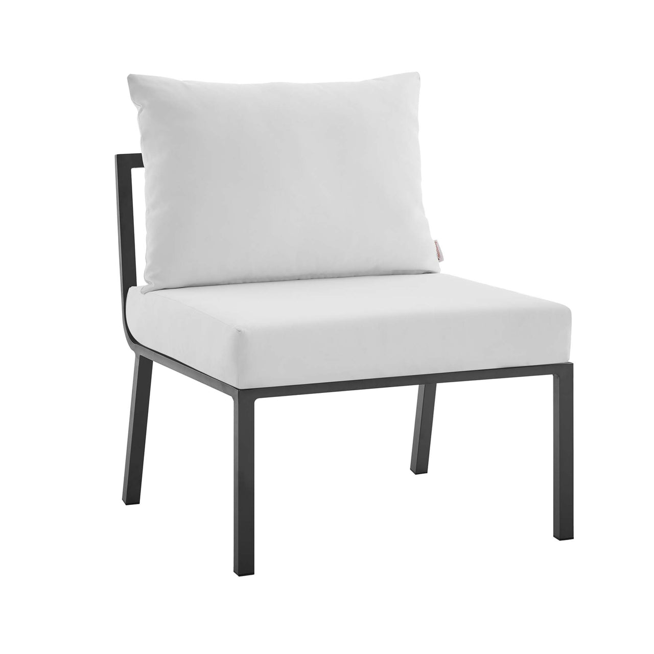Ocevara Alfresco Armless Chair | Outdoor Modular Sectional Component, Gray & White