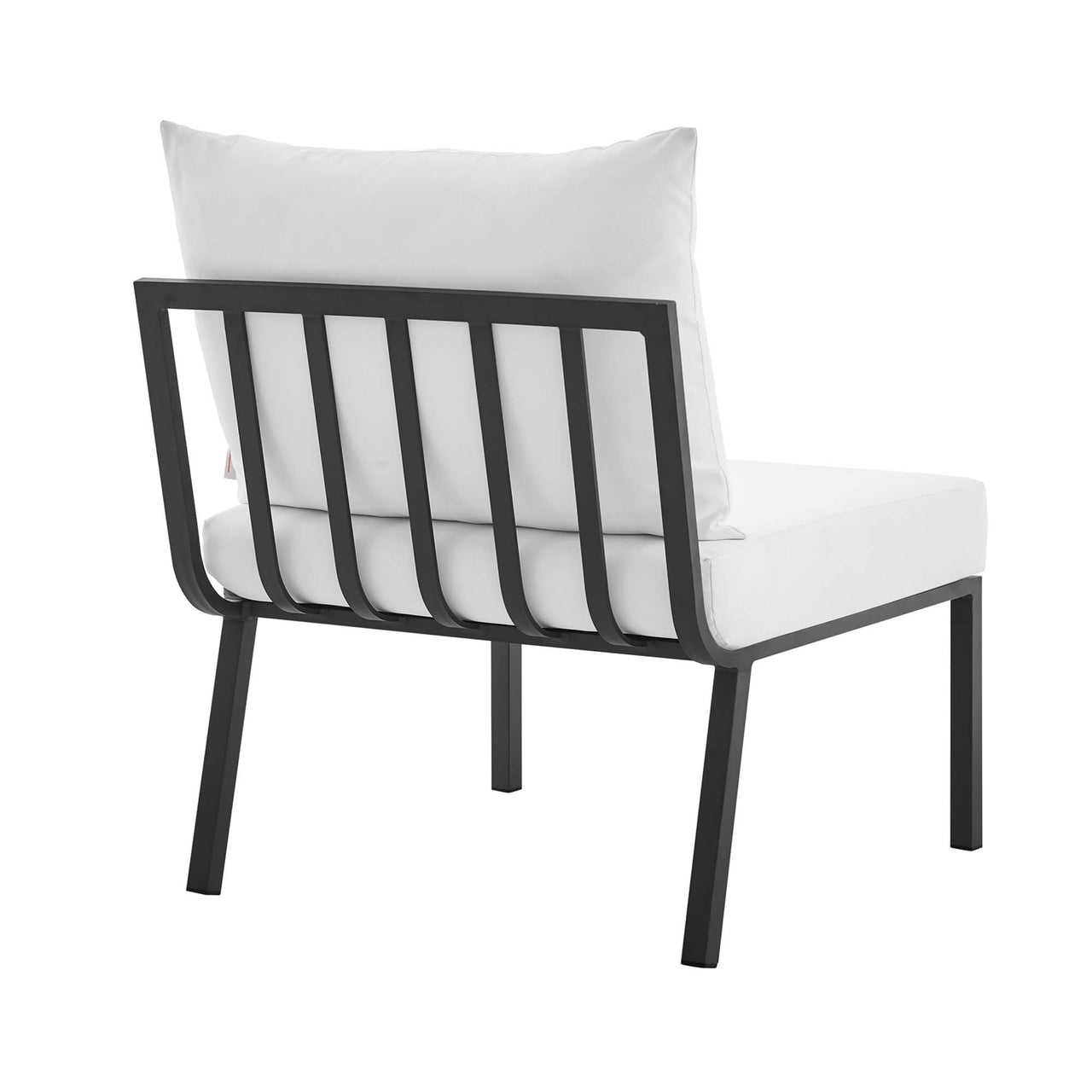 Ocevara Alfresco Armless Chair | Outdoor Modular Sectional Component, Gray & White