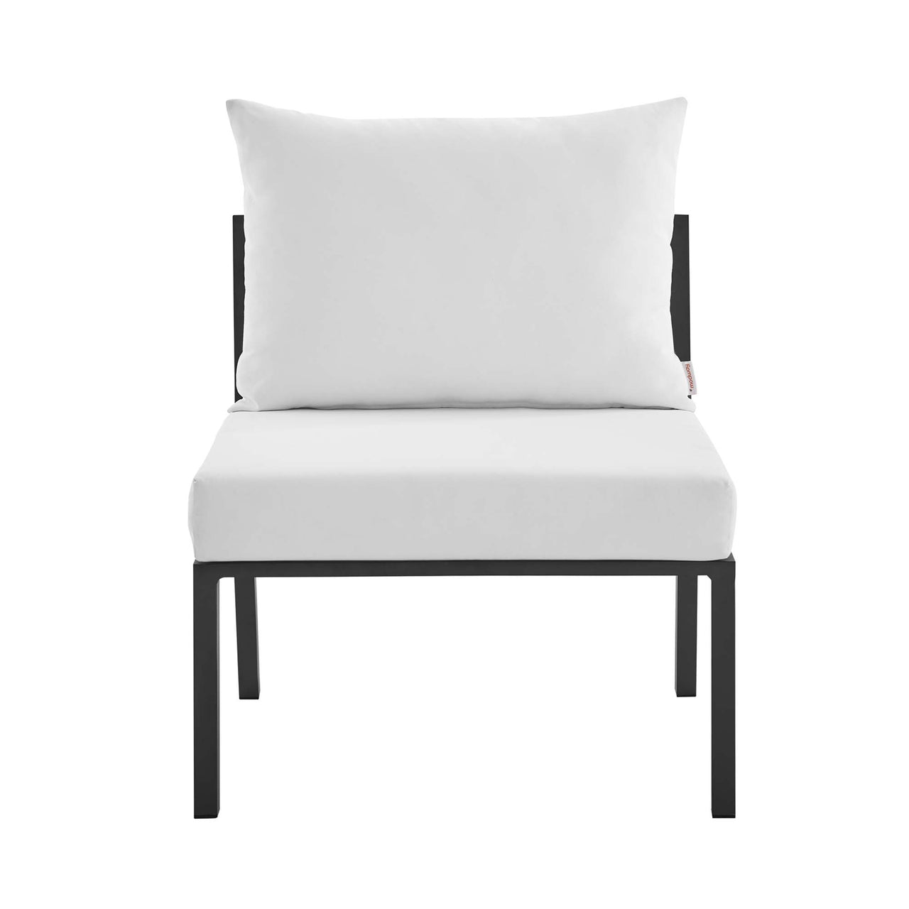 Ocevara Alfresco Armless Chair | Outdoor Modular Sectional Component, Gray & White