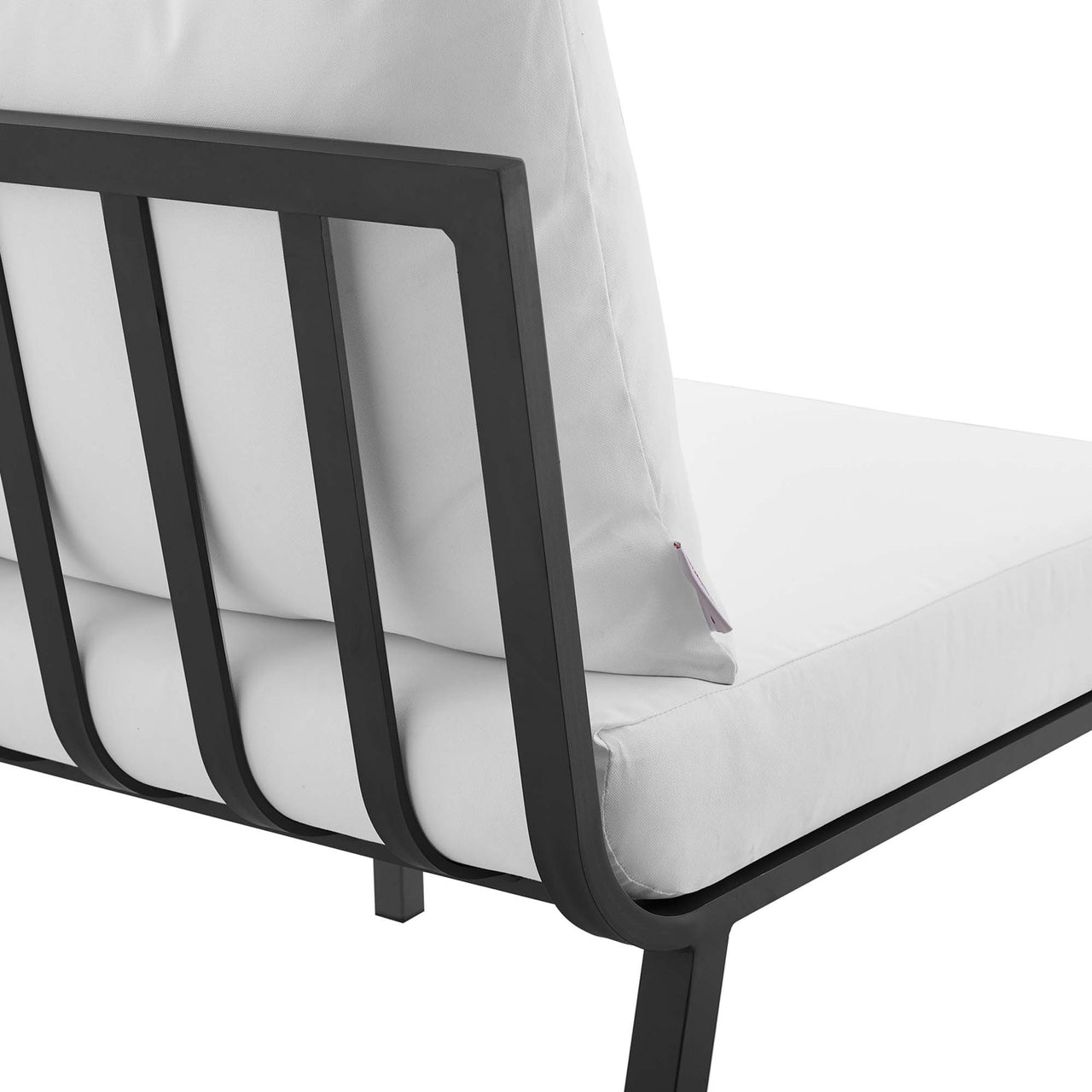 Ocevara Alfresco Armless Chair | Outdoor Modular Sectional Component, Gray & White