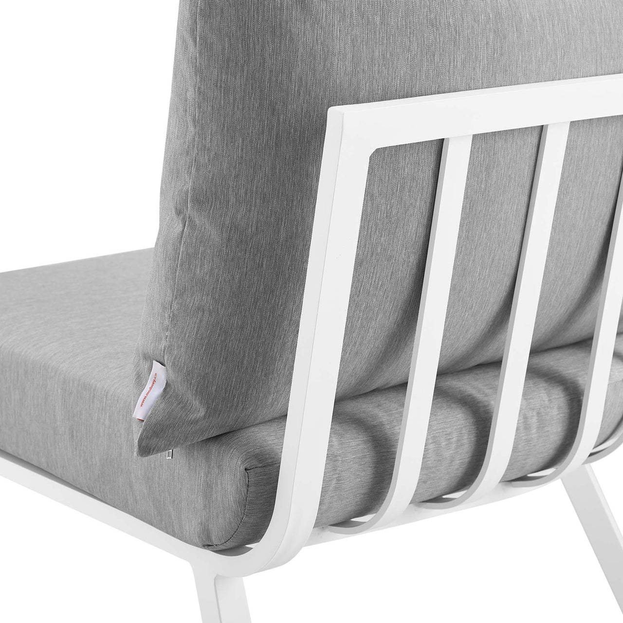 Ocevara Alfresco Corner Chair | Outdoor Modular Sectional Component, White & Gray