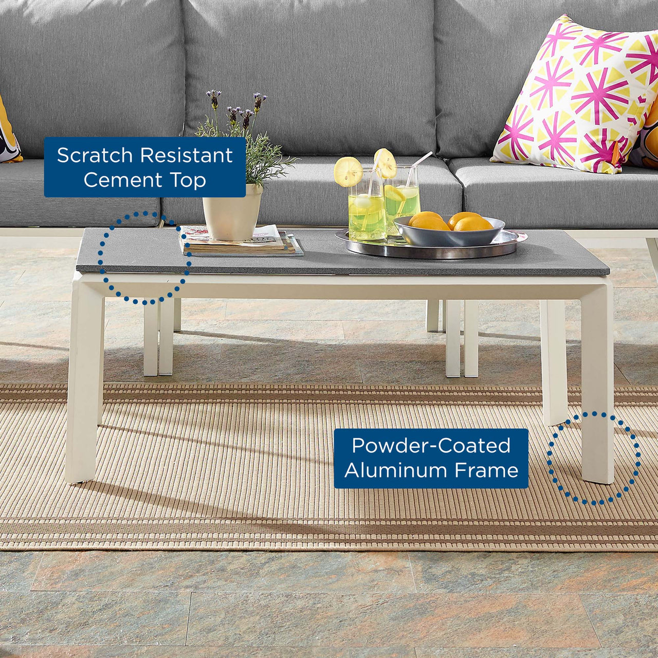 Ocevara Alfresco Coffee Table, White