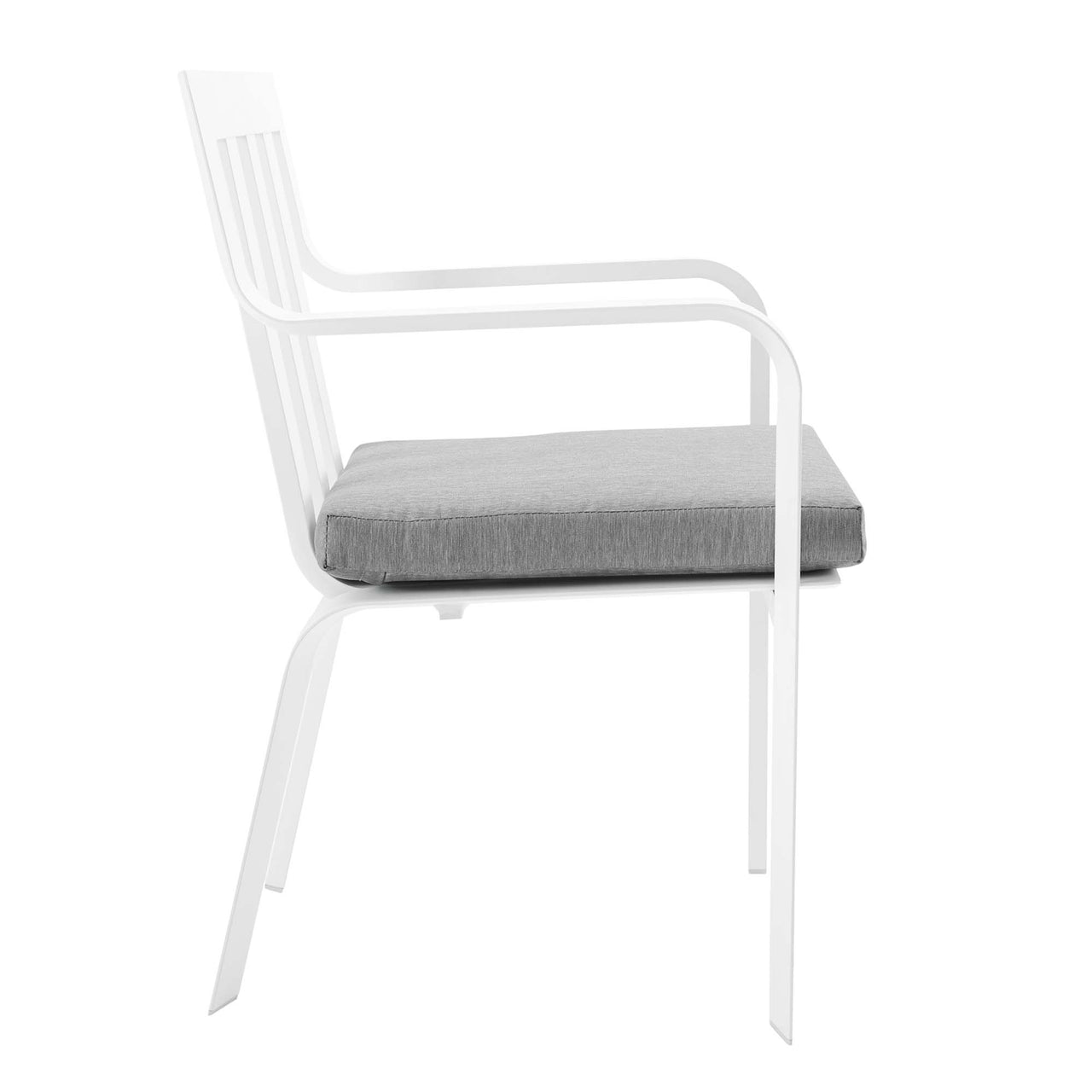 Tessan Stackable Alfresco Dining Armchair, White & Gray