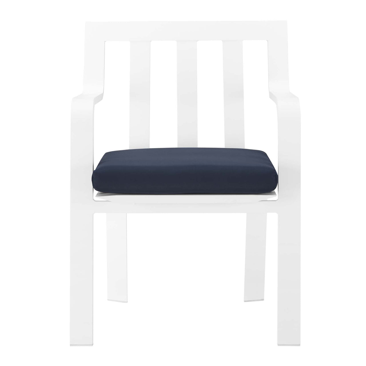 Tessan Stackable Alfresco Dining Armchair, White & Navy