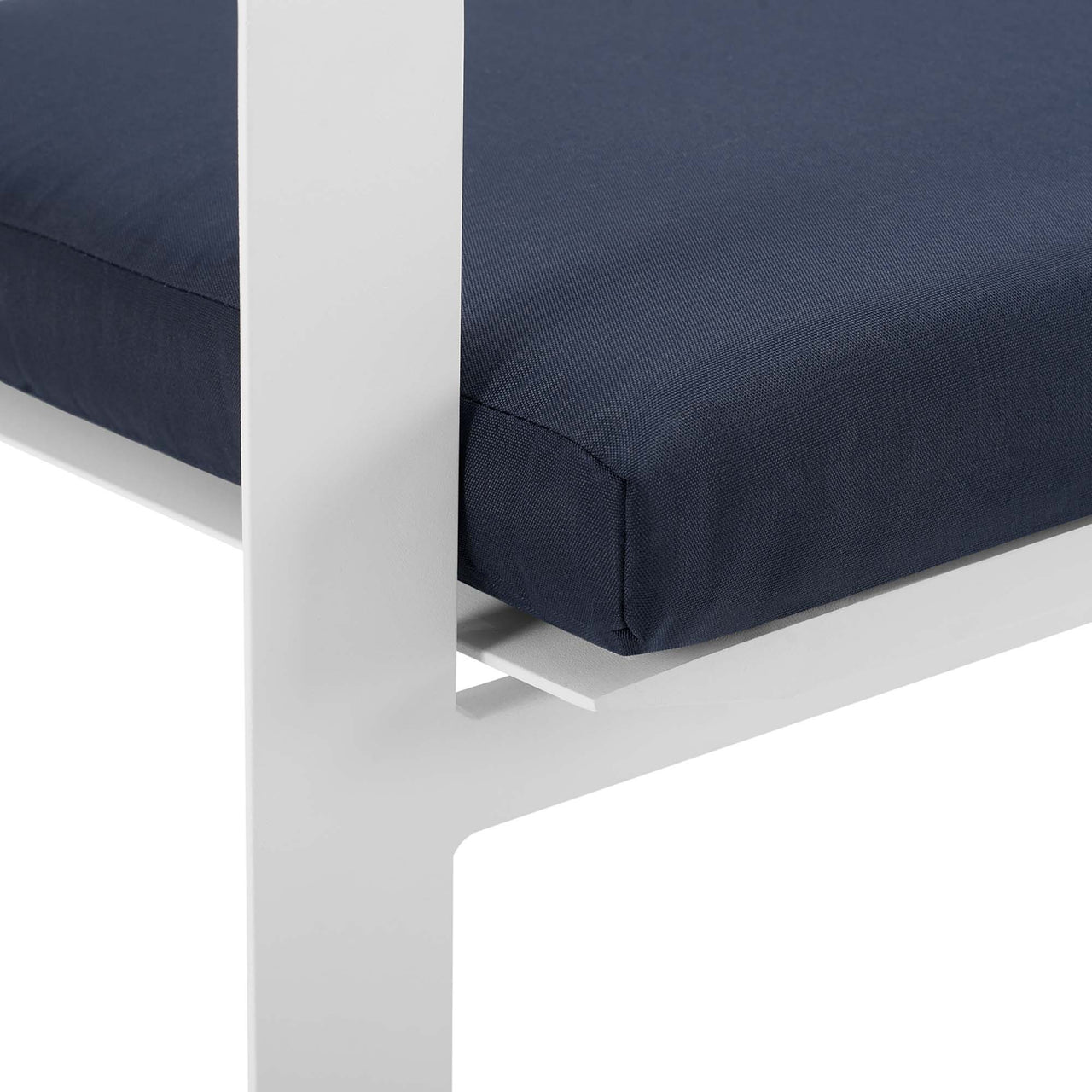 Tessan Stackable Alfresco Dining Armchair, White & Navy