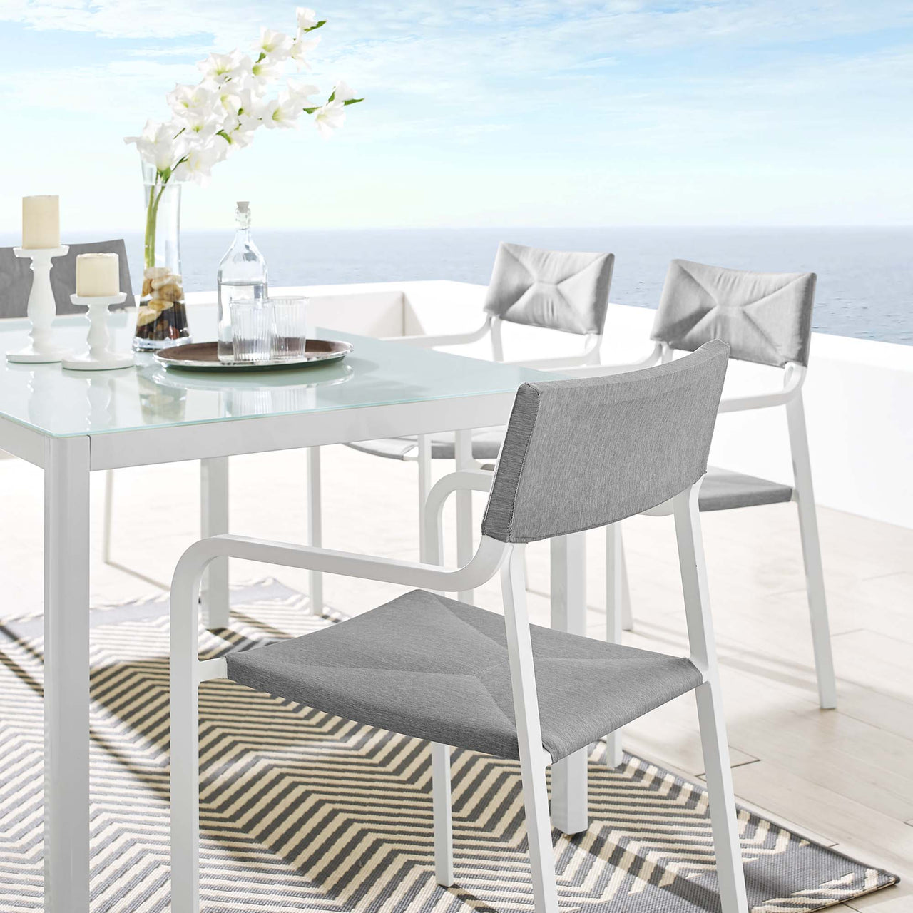 Caelen Alfresco Dining Armchair, Gray