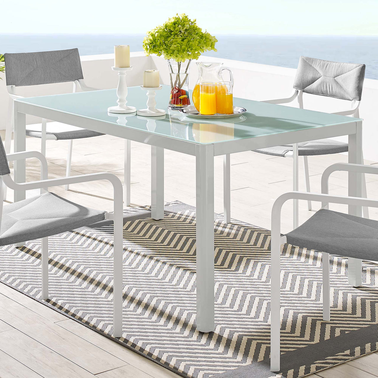 Caelen Alfresco Dining Table, White