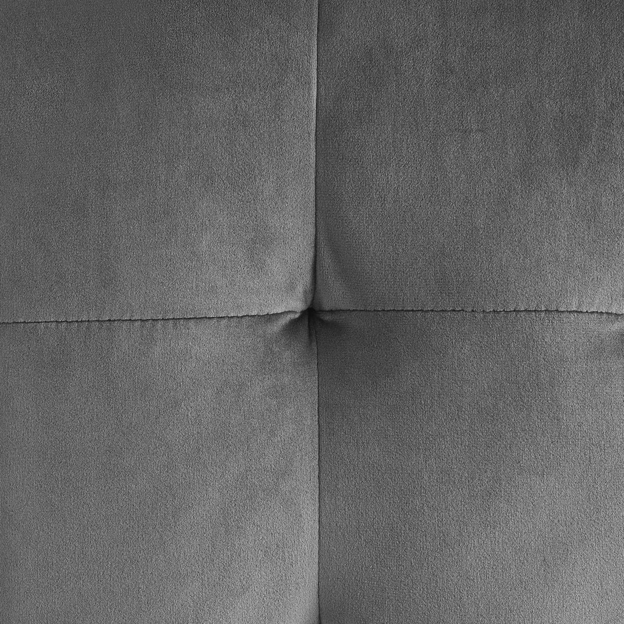 Vellan Cubed Upholstered Velvet Ottoman, Gray