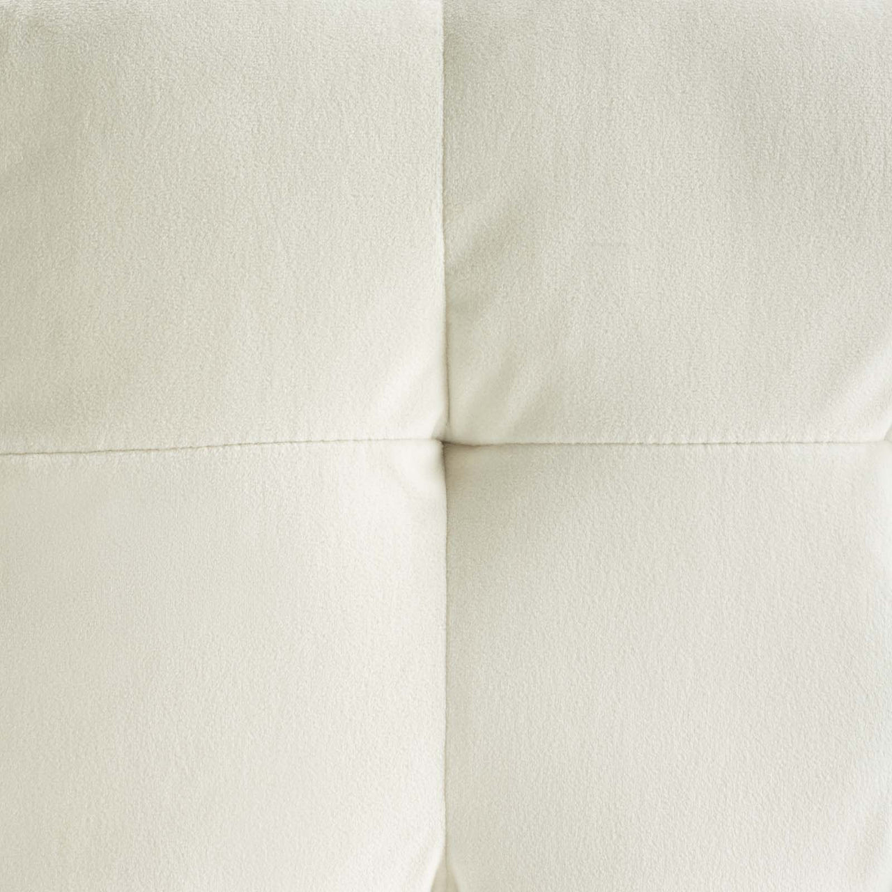 Vellan Cubed Upholstered Velvet Ottoman, Ivory