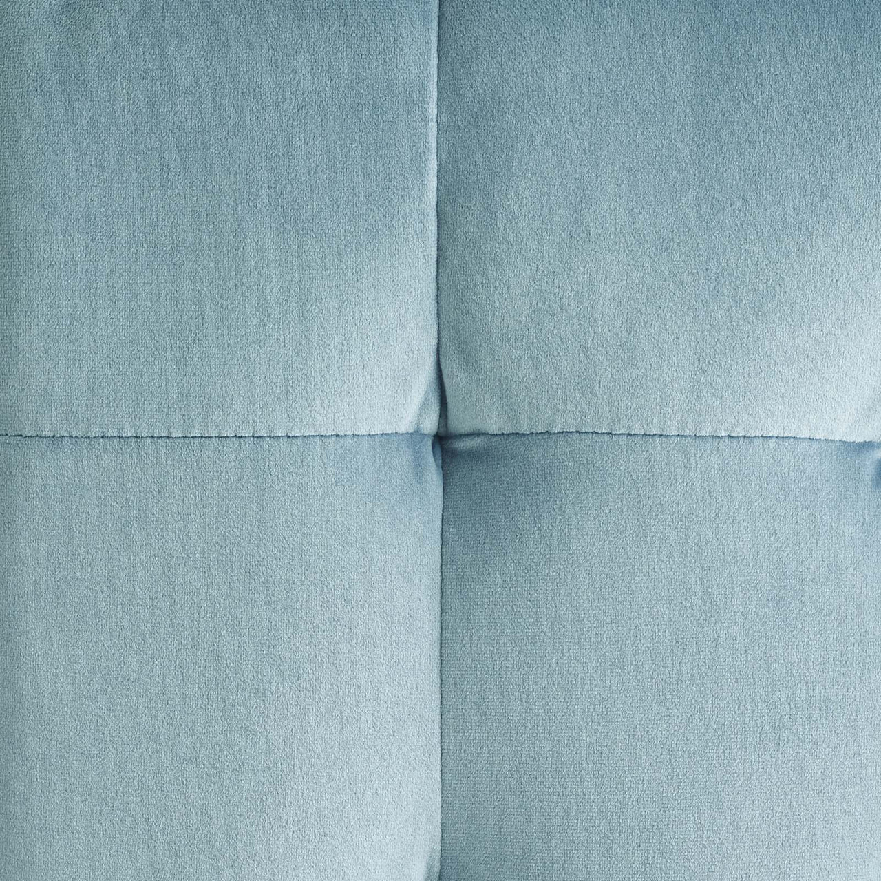 Vellan Cubed Upholstered Velvet Ottoman, Light Blue