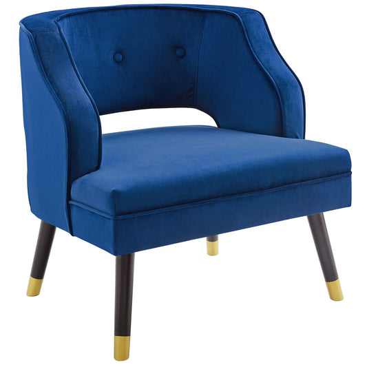 Domyra Velvet Armchair, Navy
