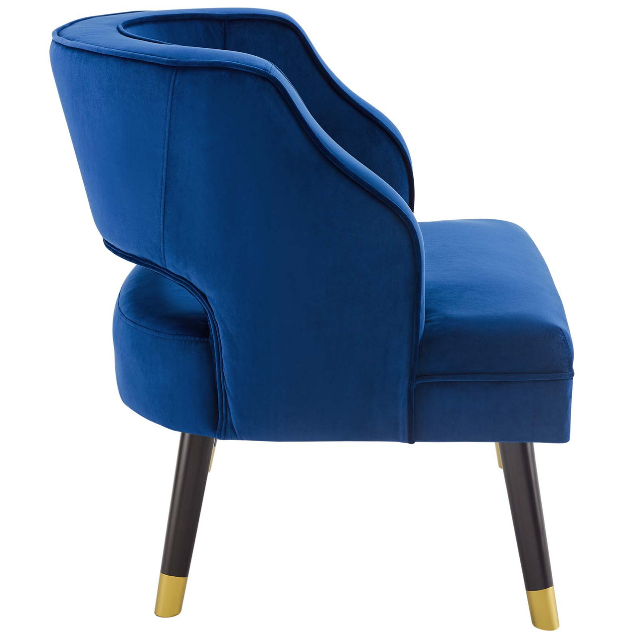 Domyra Velvet Armchair, Navy