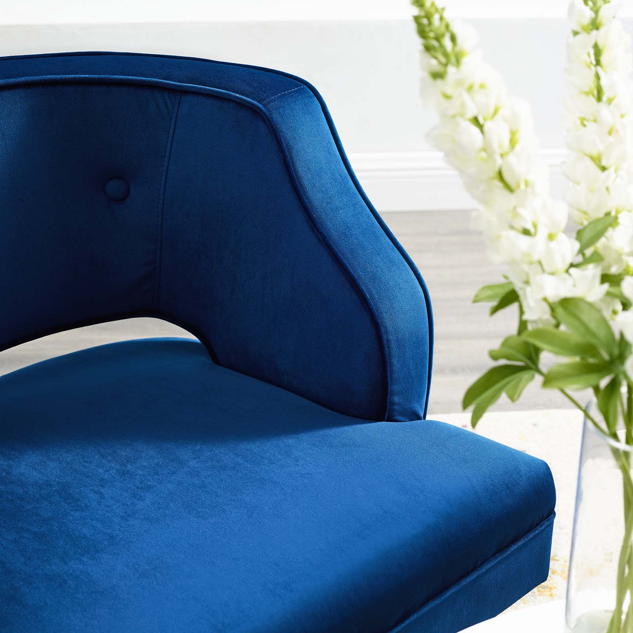 Domyra Velvet Armchair, Navy