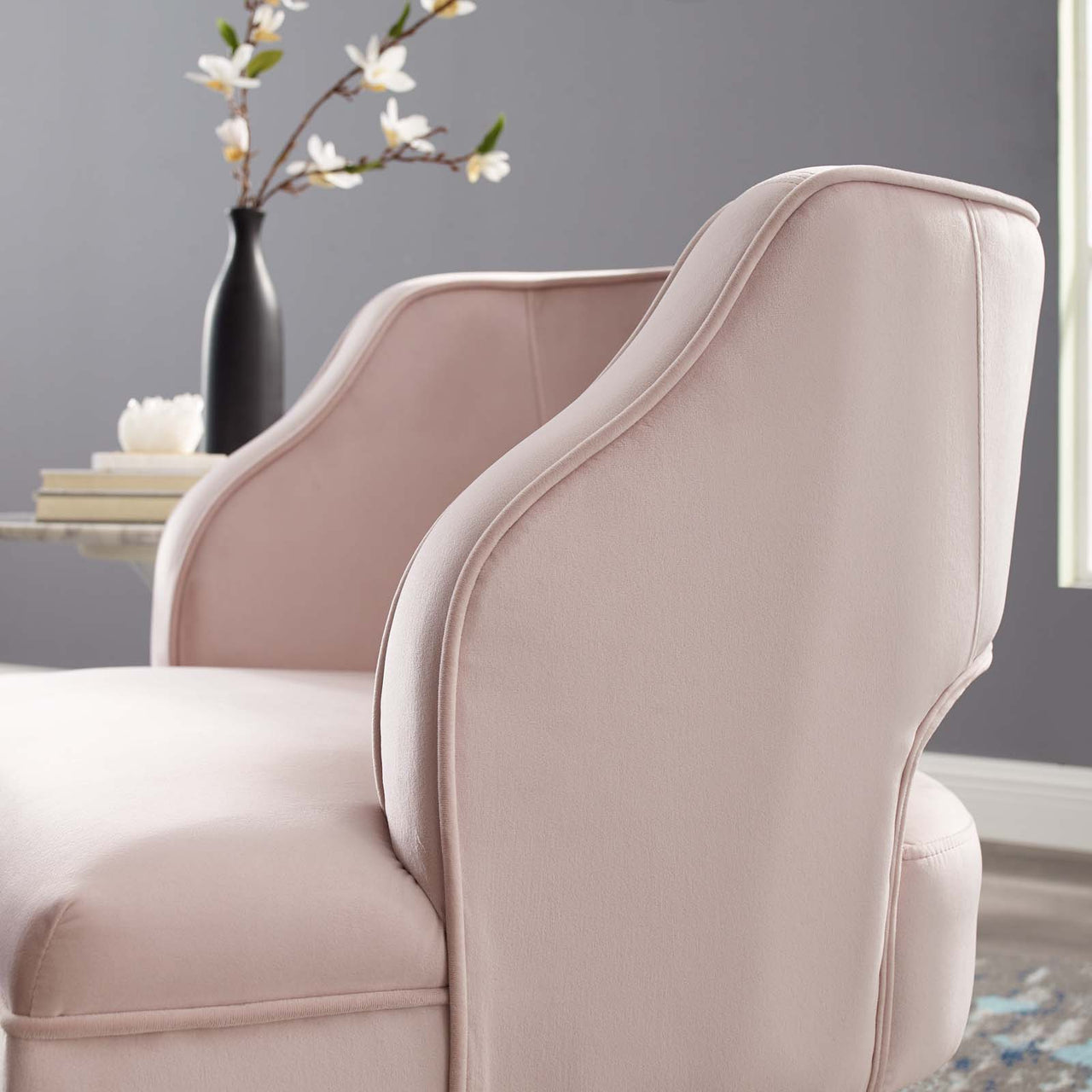 Domyra Velvet Armchair, Pink