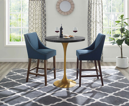 Axis Wood Bar Table, Black & Gold