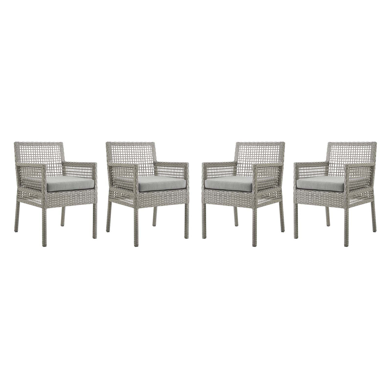 Alma Alfresco Woven Dining Armchair Set of 4, Gray