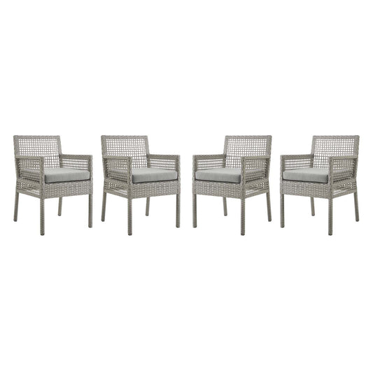 Alma Alfresco Woven Dining Armchair Set of 4, Gray