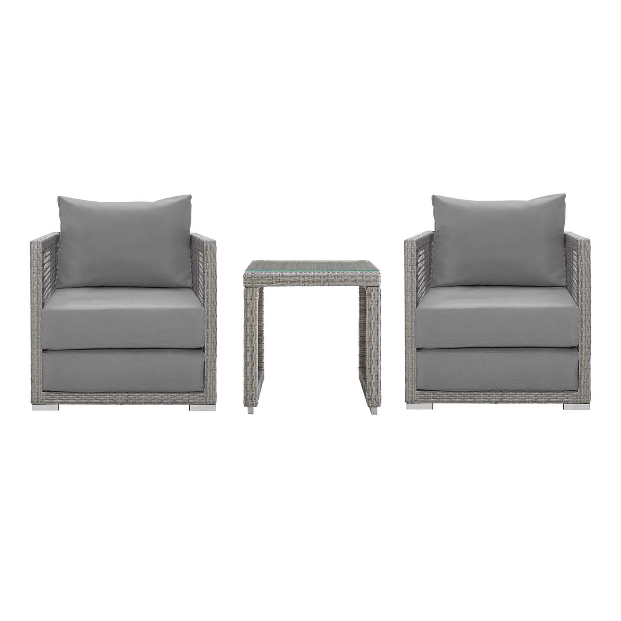 Alma 3-Piece Alfresco Woven Lounging Set, Gray