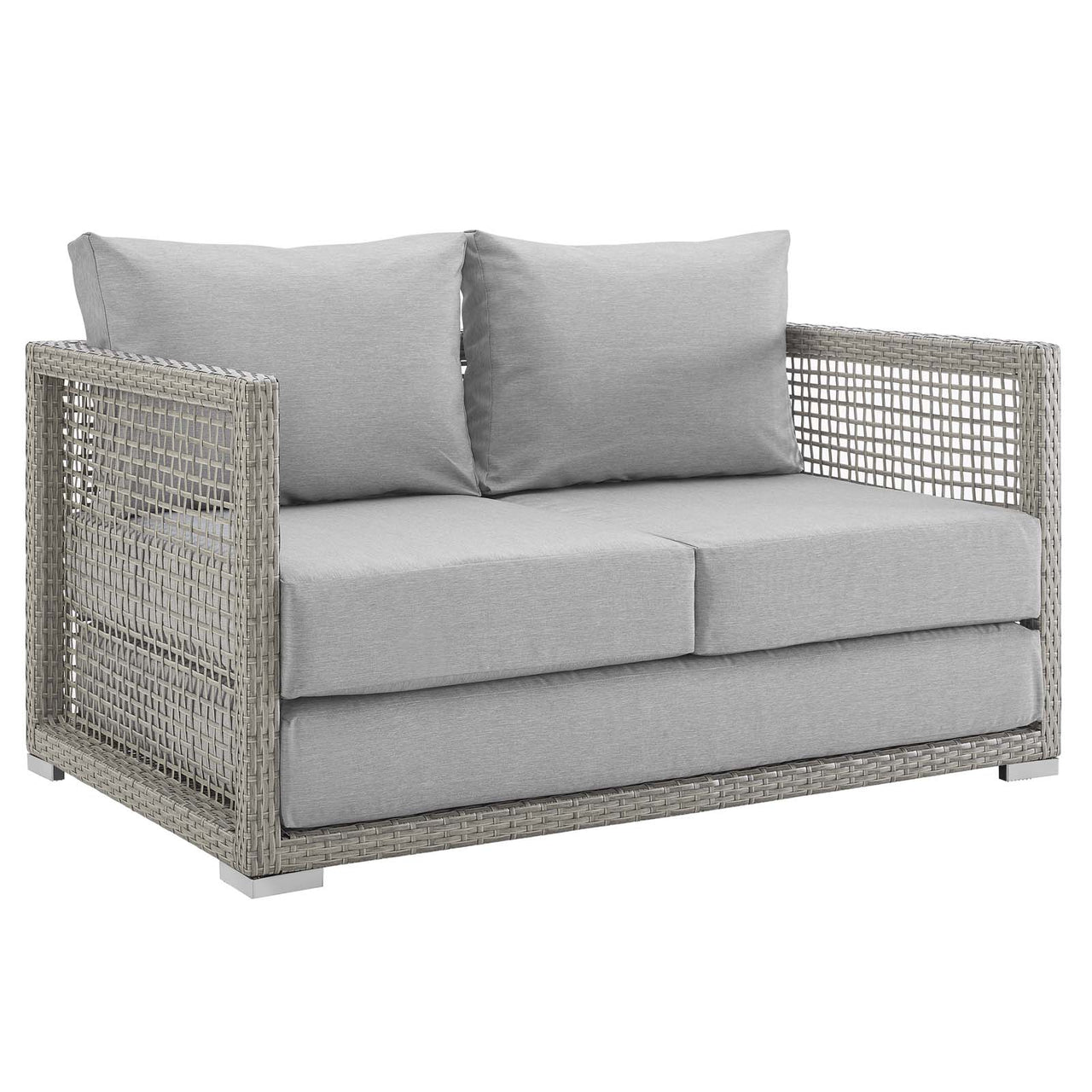 Alma 4-Piece Alfresco Woven Lounging Set, Gray