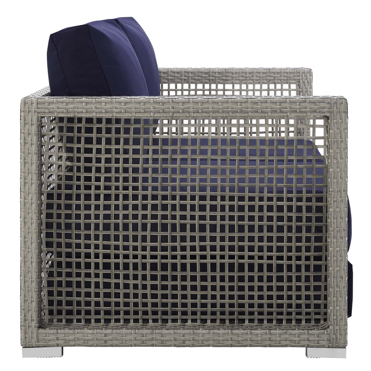 Alma 3-Piece Alfresco Woven Lounging Set, Gray & Navy