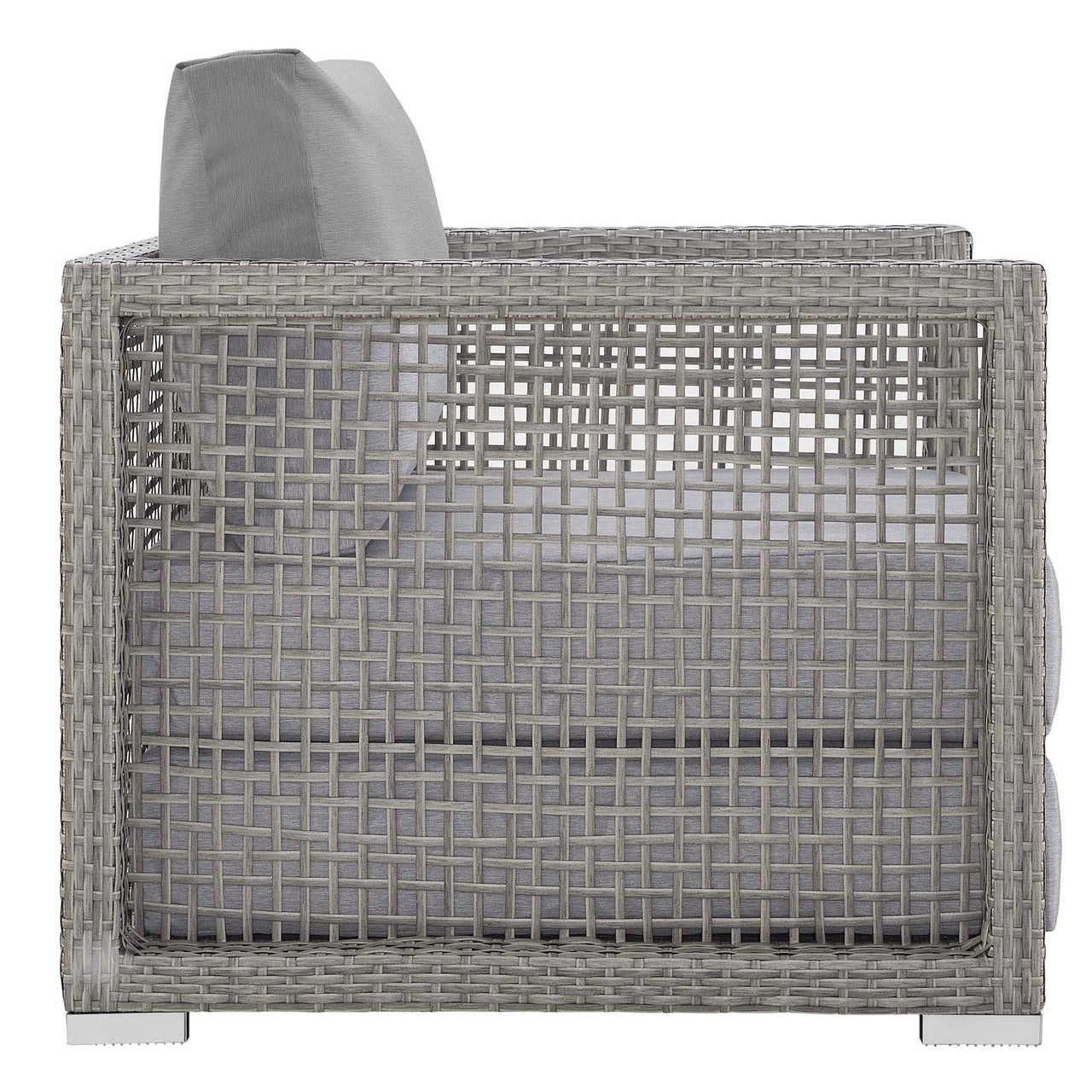 Aura 3 Piece Outdoor Patio Wicker Rattan Set, Gray & Gray