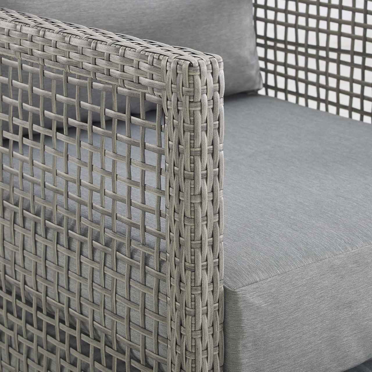 Aura 3 Piece Outdoor Patio Wicker Rattan Set, Gray & Gray