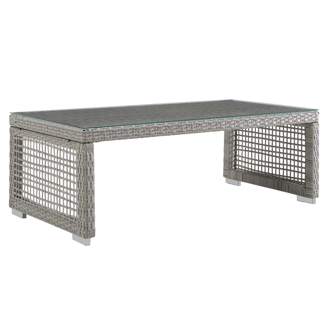 Aura 3 Piece Outdoor Patio Wicker Rattan Set, Gray & Gray