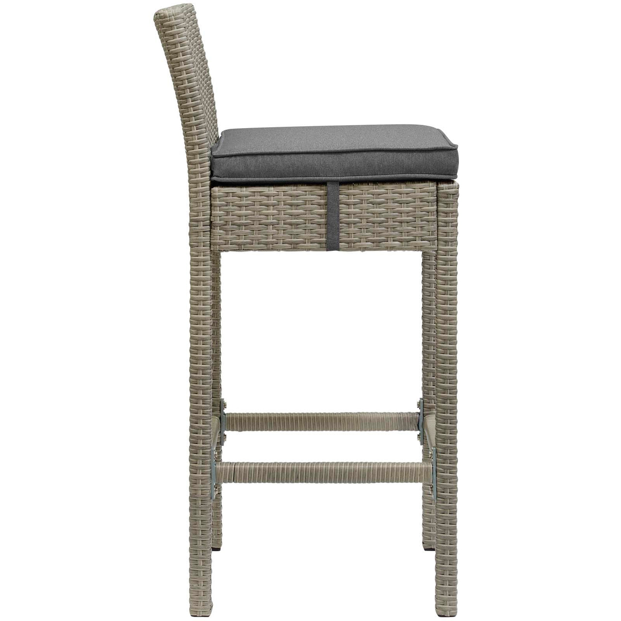 Condura Alfresco Woven Bar Stool Set of 4, Light Gray & Charcoal
