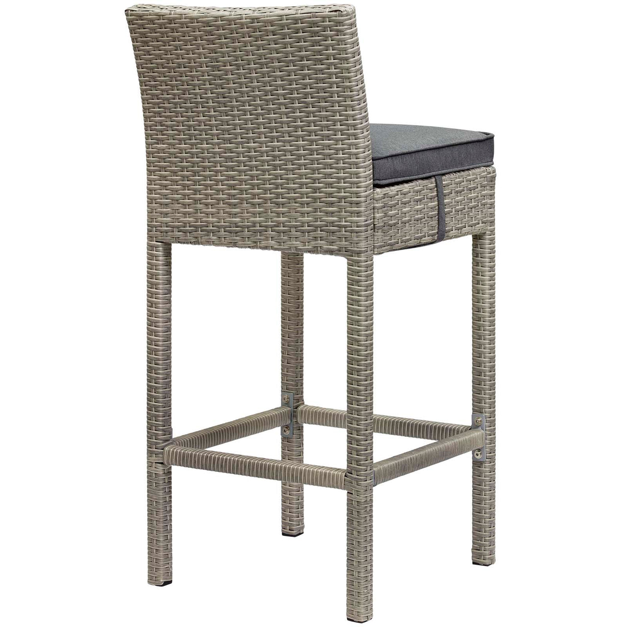 Condura Alfresco Woven Bar Stool Set of 4, Light Gray & Charcoal