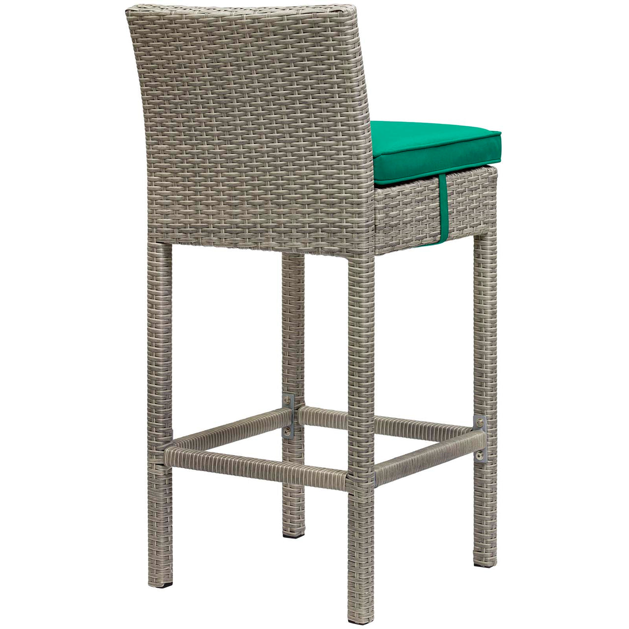 Condura Alfresco Woven Bar Stool Set of 4, Light Gray & Green